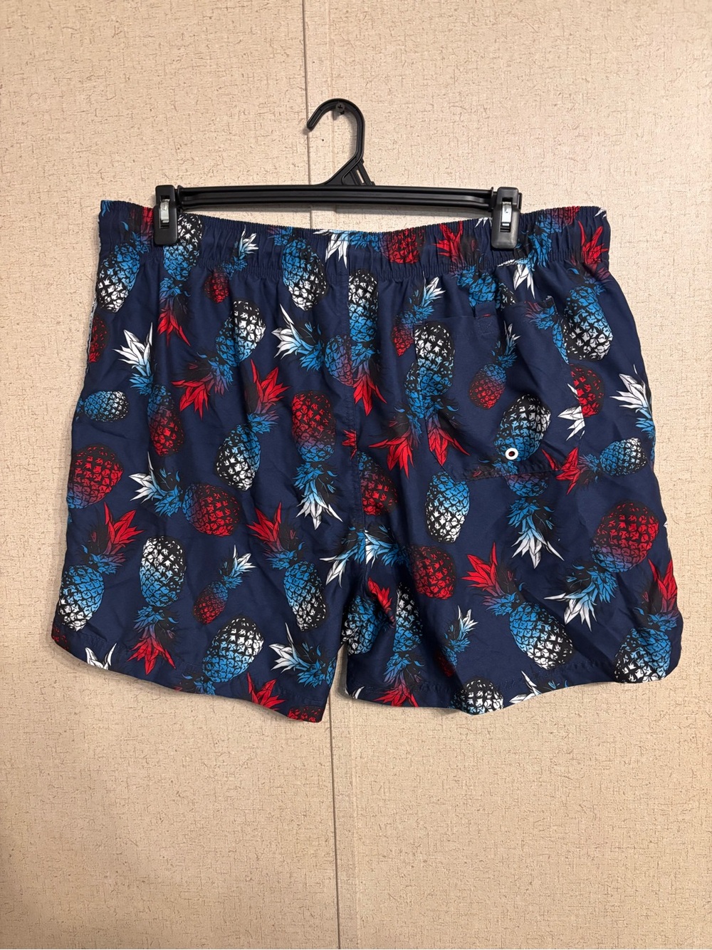 George Navy Pineapple Print Swim Trunks with Red & Blue Accents - Picture 2 of 3